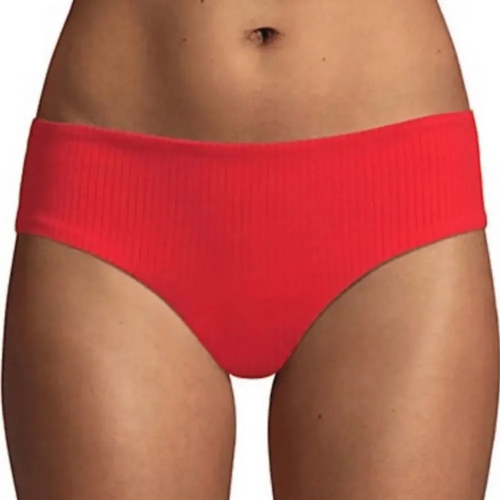 Mara Hoffman Nora Hipster Ribbed Bikini Bottoms - Red Size L
